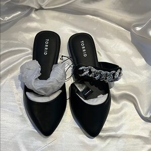 Torrid Black Women's Slip-On Shoes with Chain Detail